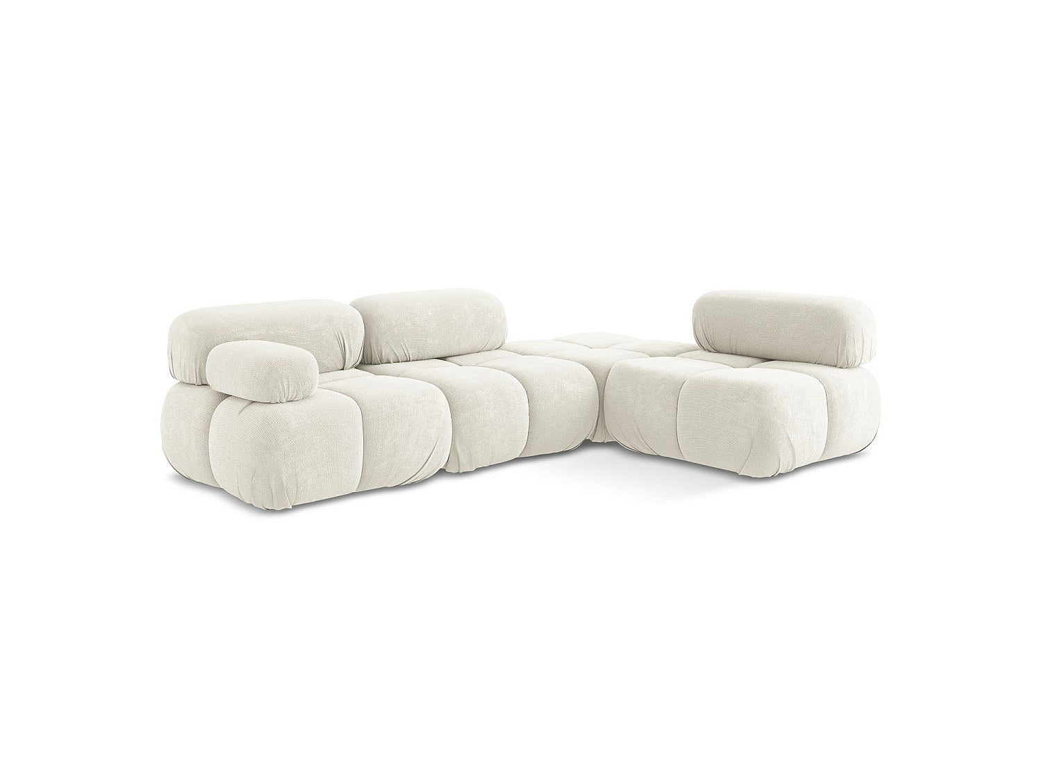 Canapé modulable 3 places blanc tissu