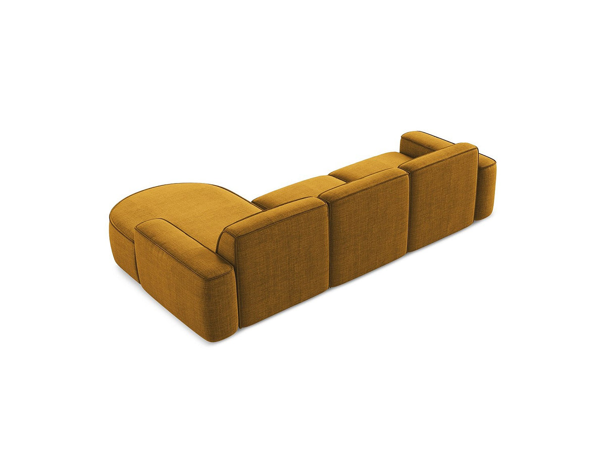 Canapé modulable 3 places jaune tissu