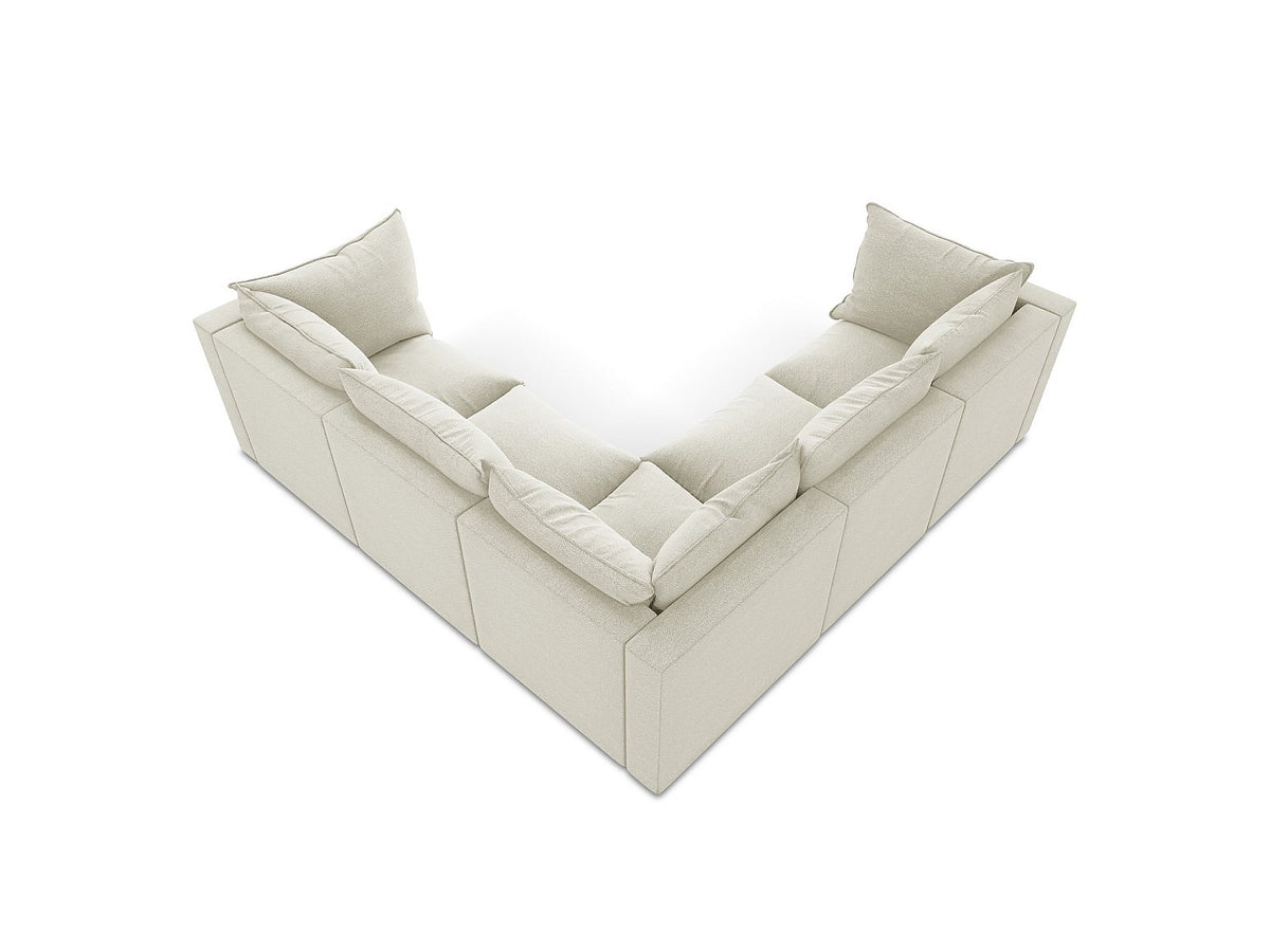 Canapé modulable 4 places beige tissu - Ravenna