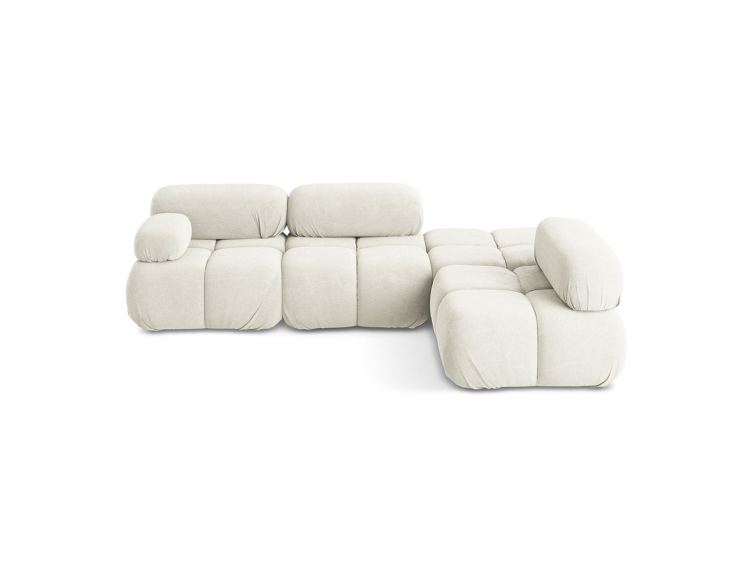 Canapé modulable 3 places blanc tissu