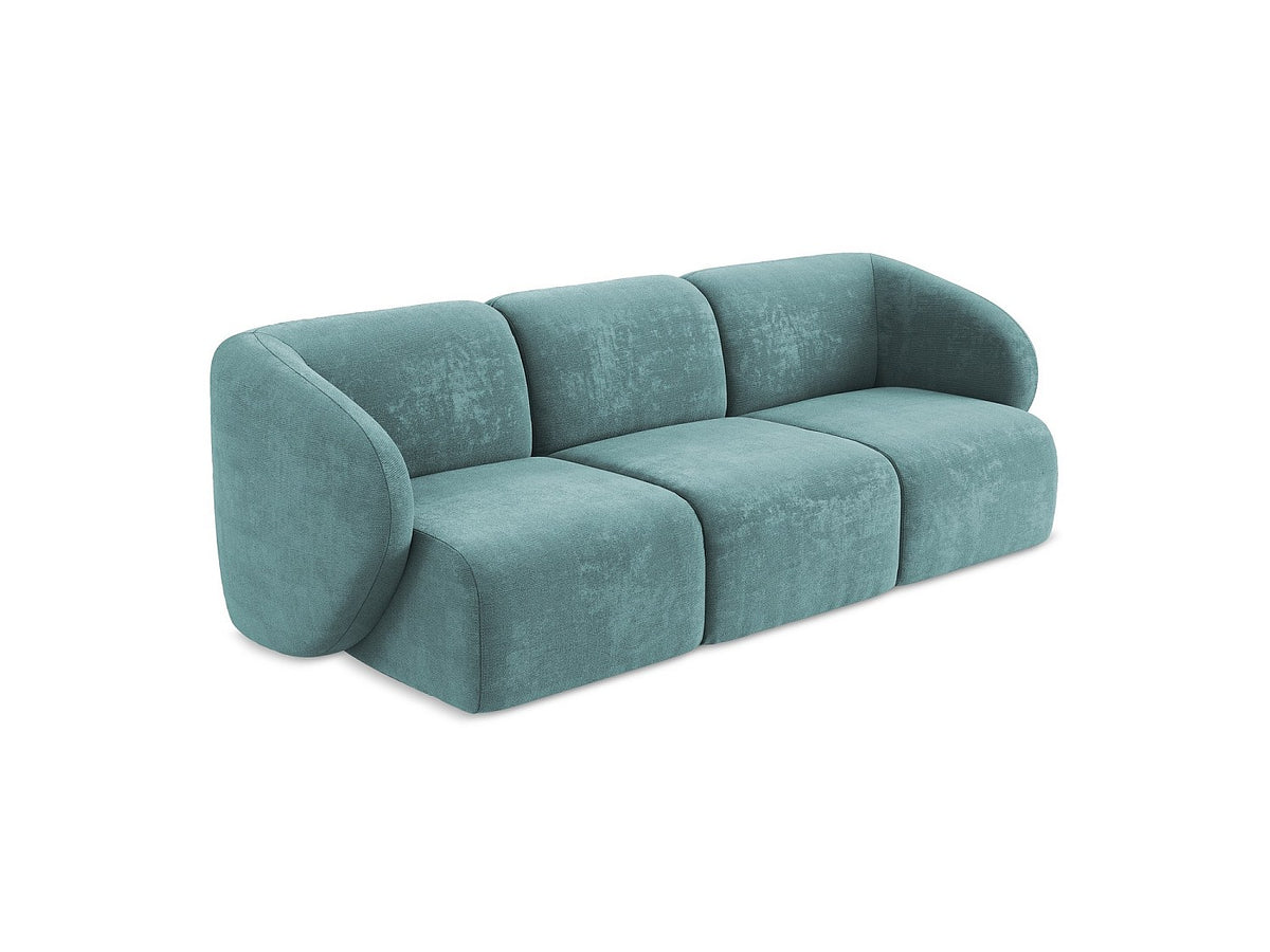 Canapé modulable 3 places bleu tissu