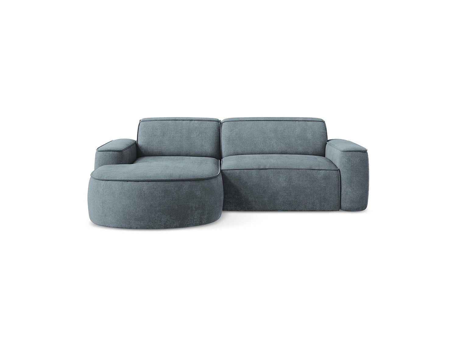 Canapé modulable 5 places bleu tissu