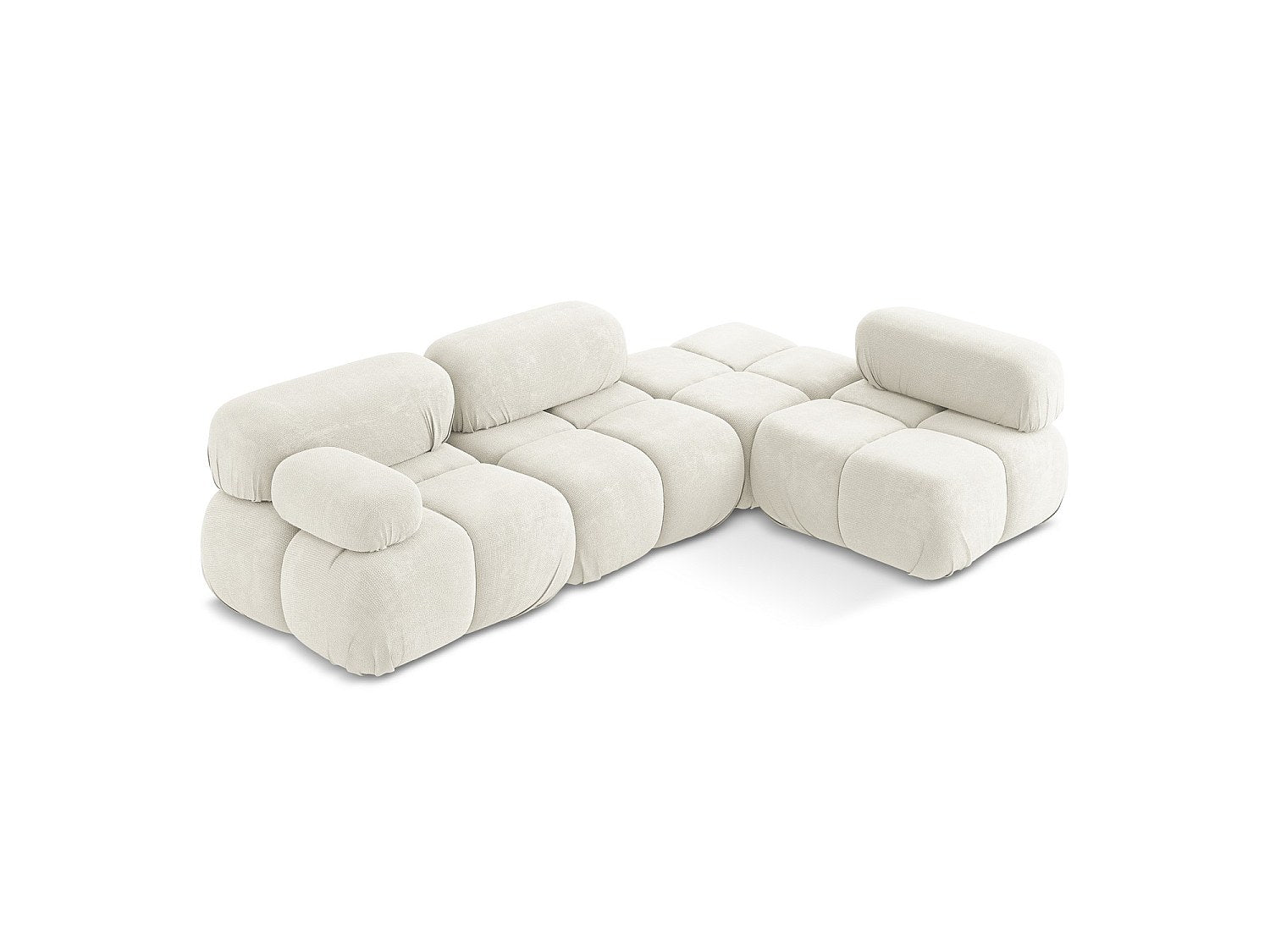Canapé modulable 3 places blanc tissu
