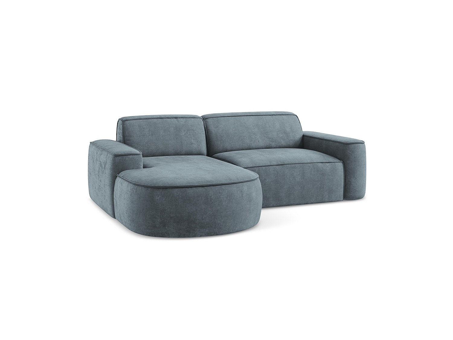 Canapé modulable 5 places bleu tissu