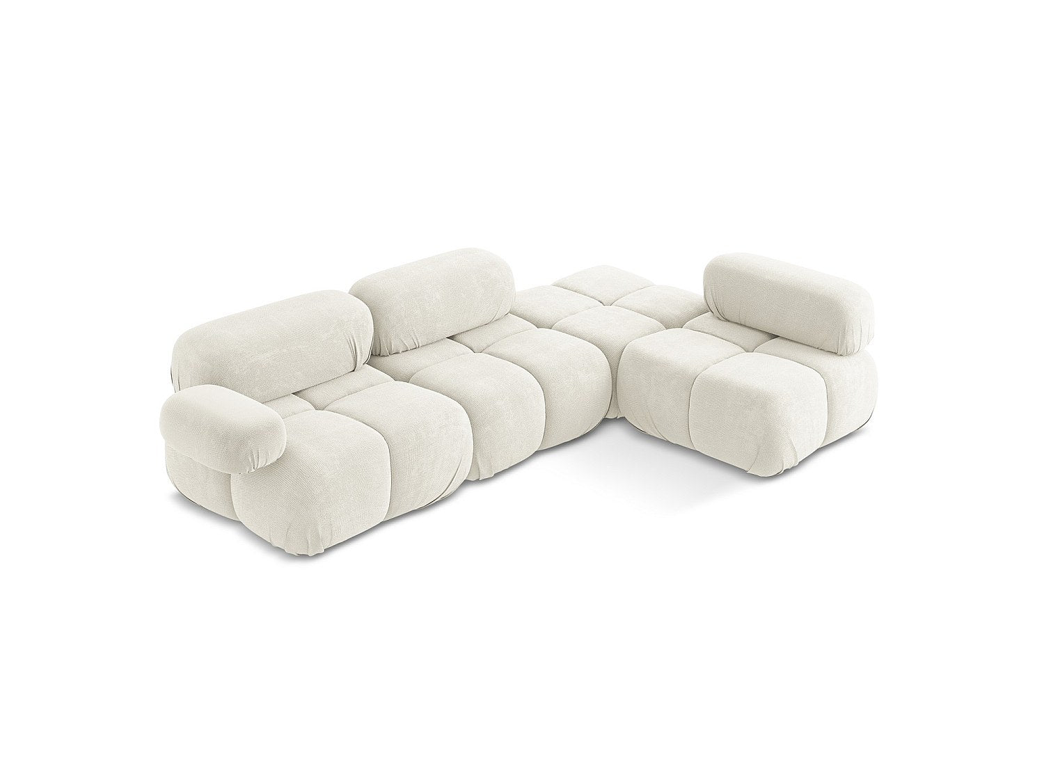 Canapé modulable 3 places blanc tissu