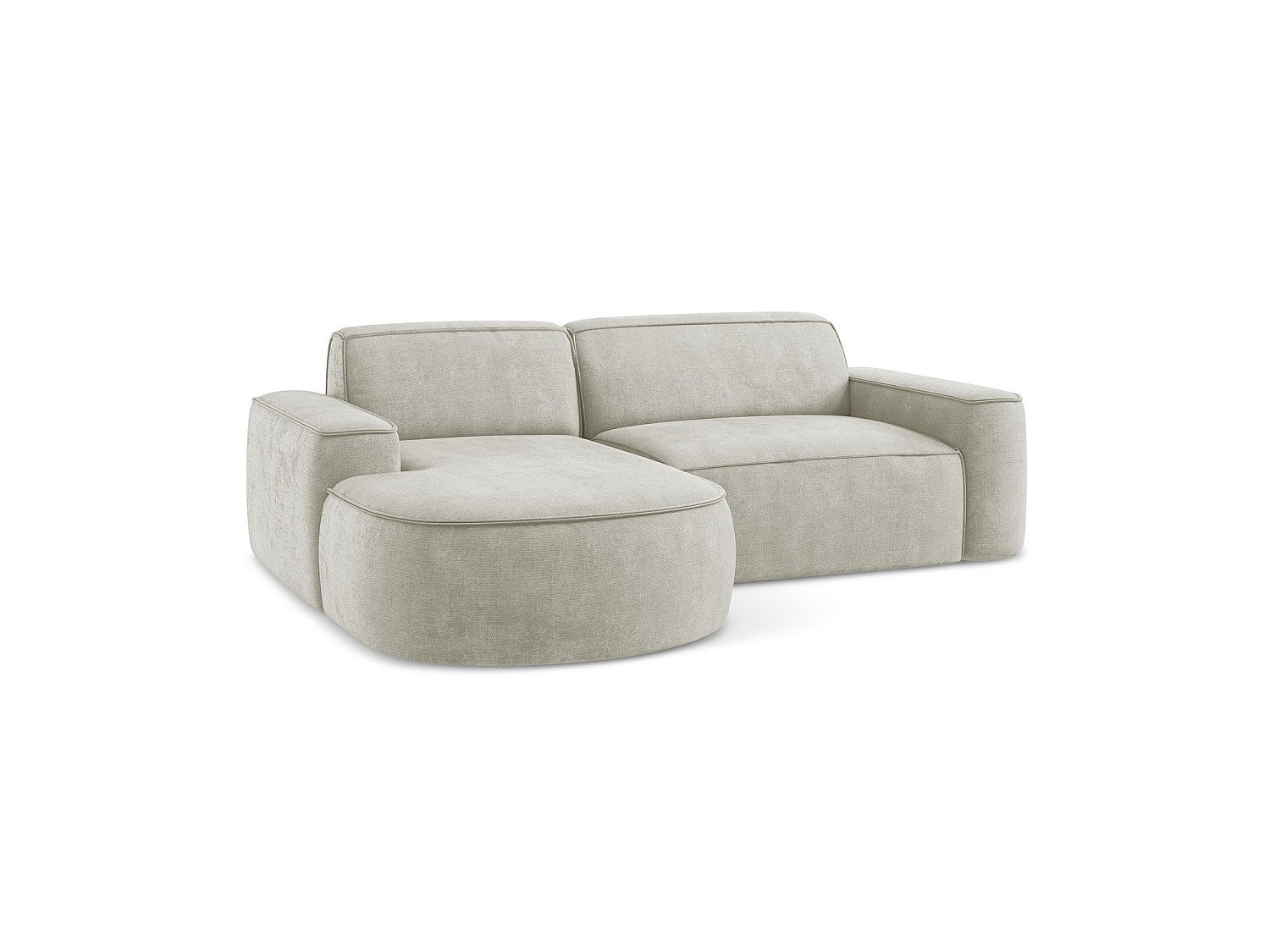 Canapé modulable 5 places blanc tissu