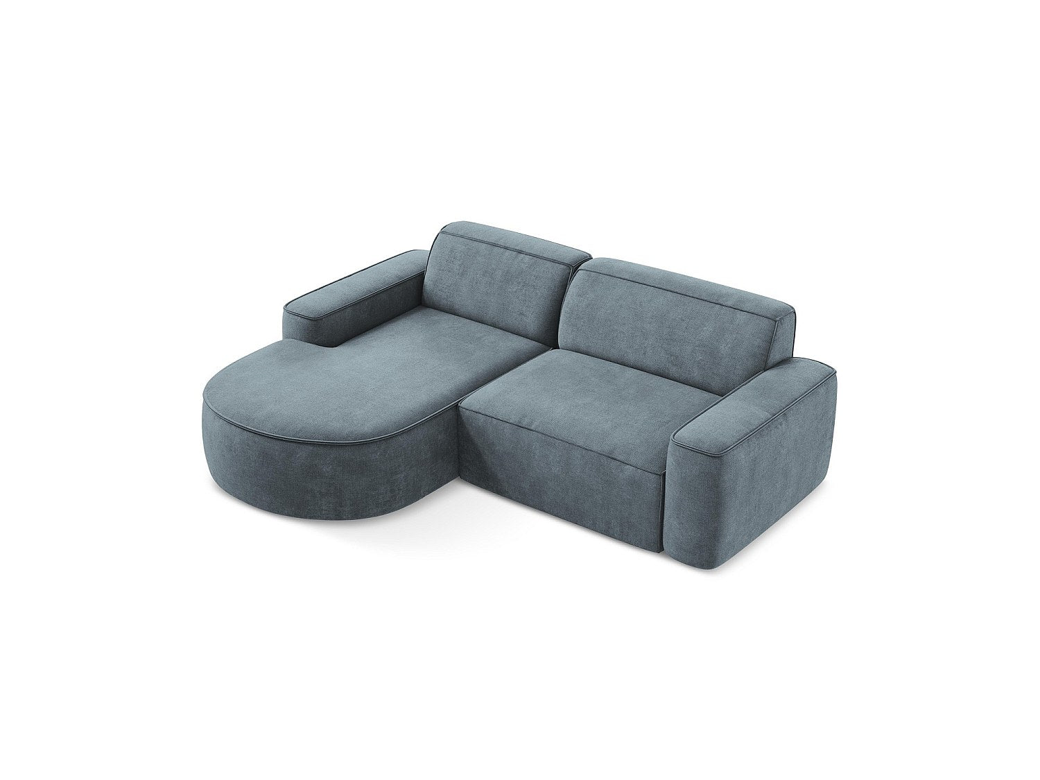 Canapé modulable 5 places bleu tissu