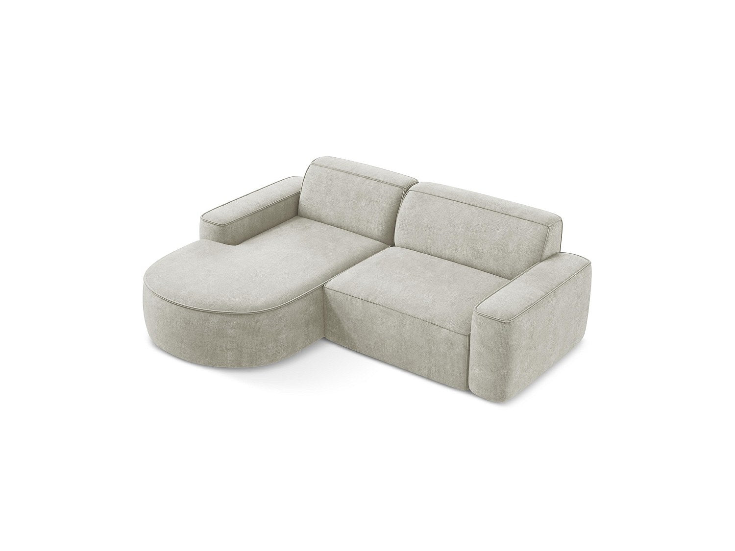 Canapé modulable 5 places blanc tissu