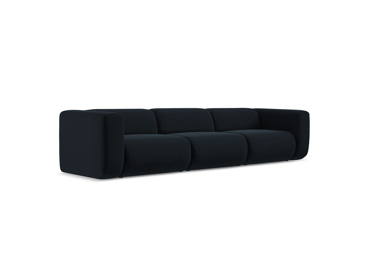 Canapé modulable 4 places bleu tissu