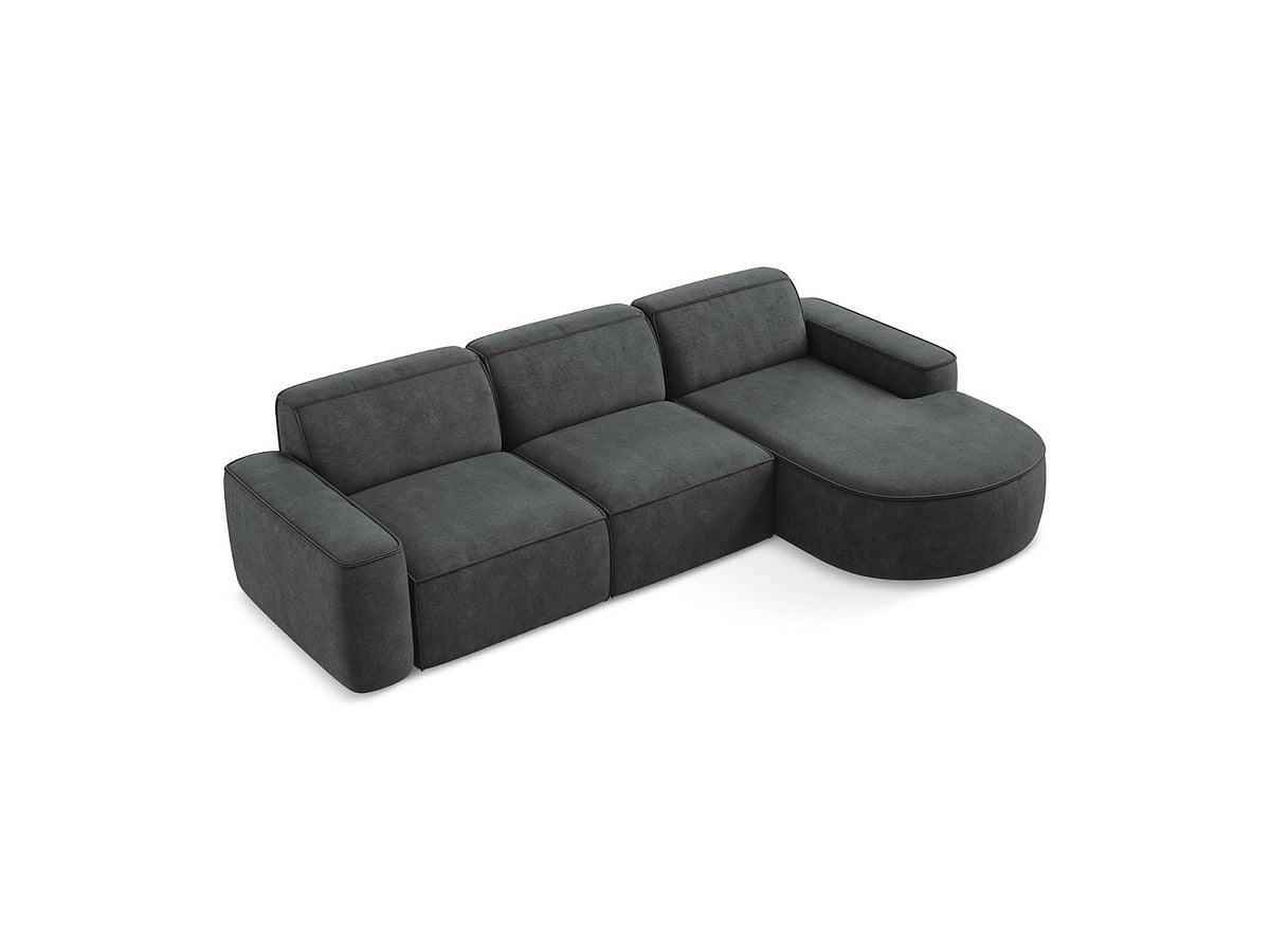 Canapé modulable 3 places gris tissu