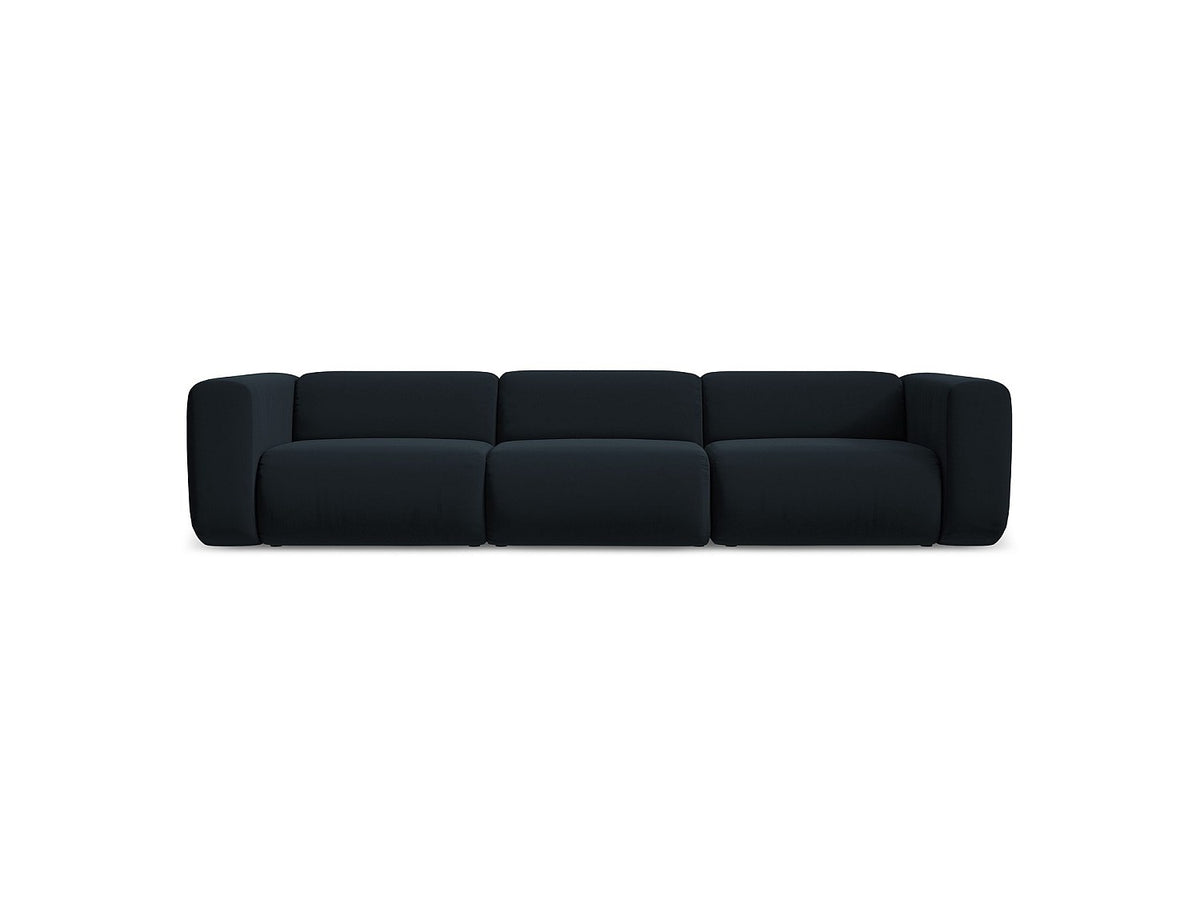 Canapé modulable 4 places bleu tissu