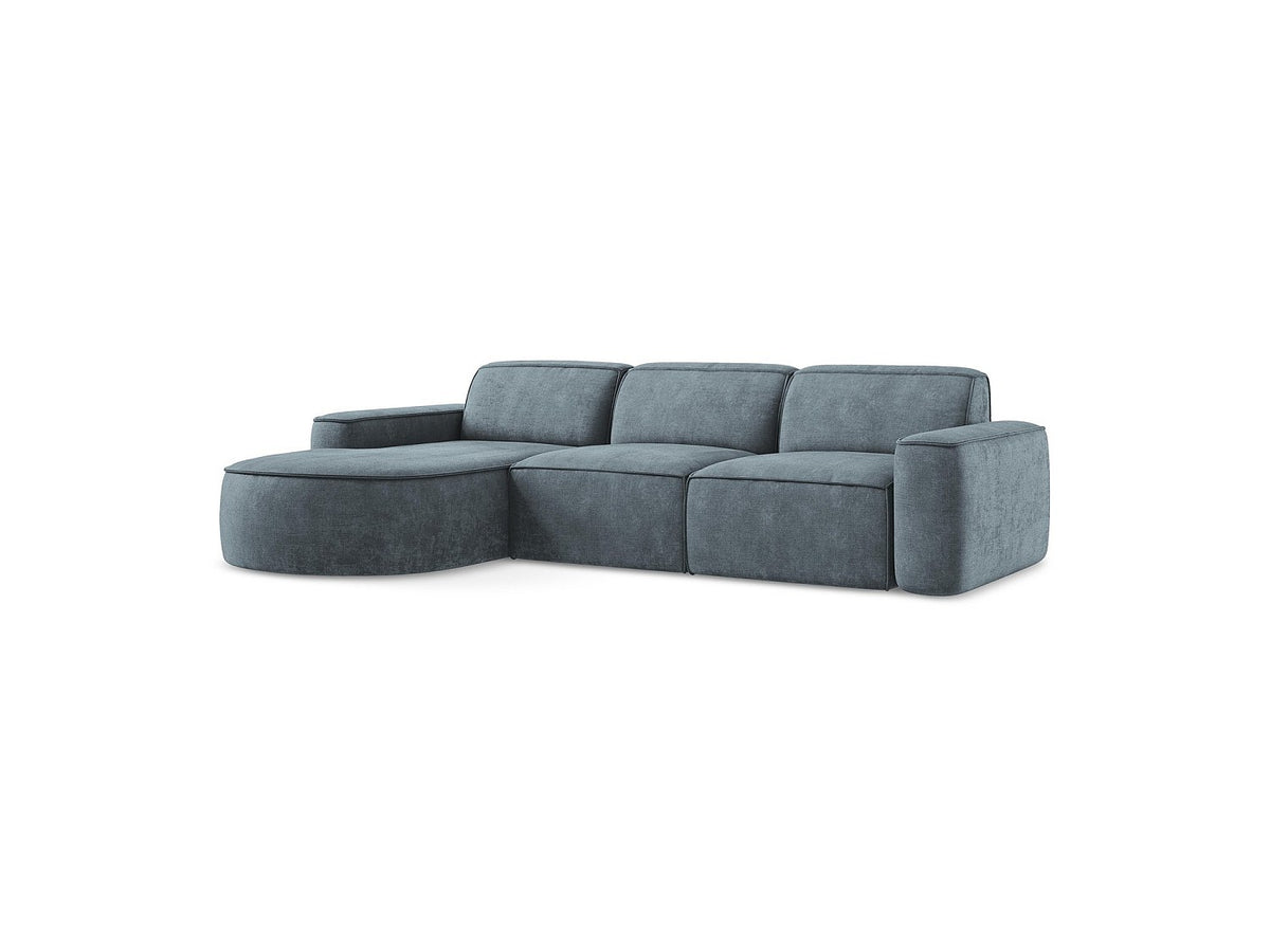 Canapé modulable 3 places bleu tissu