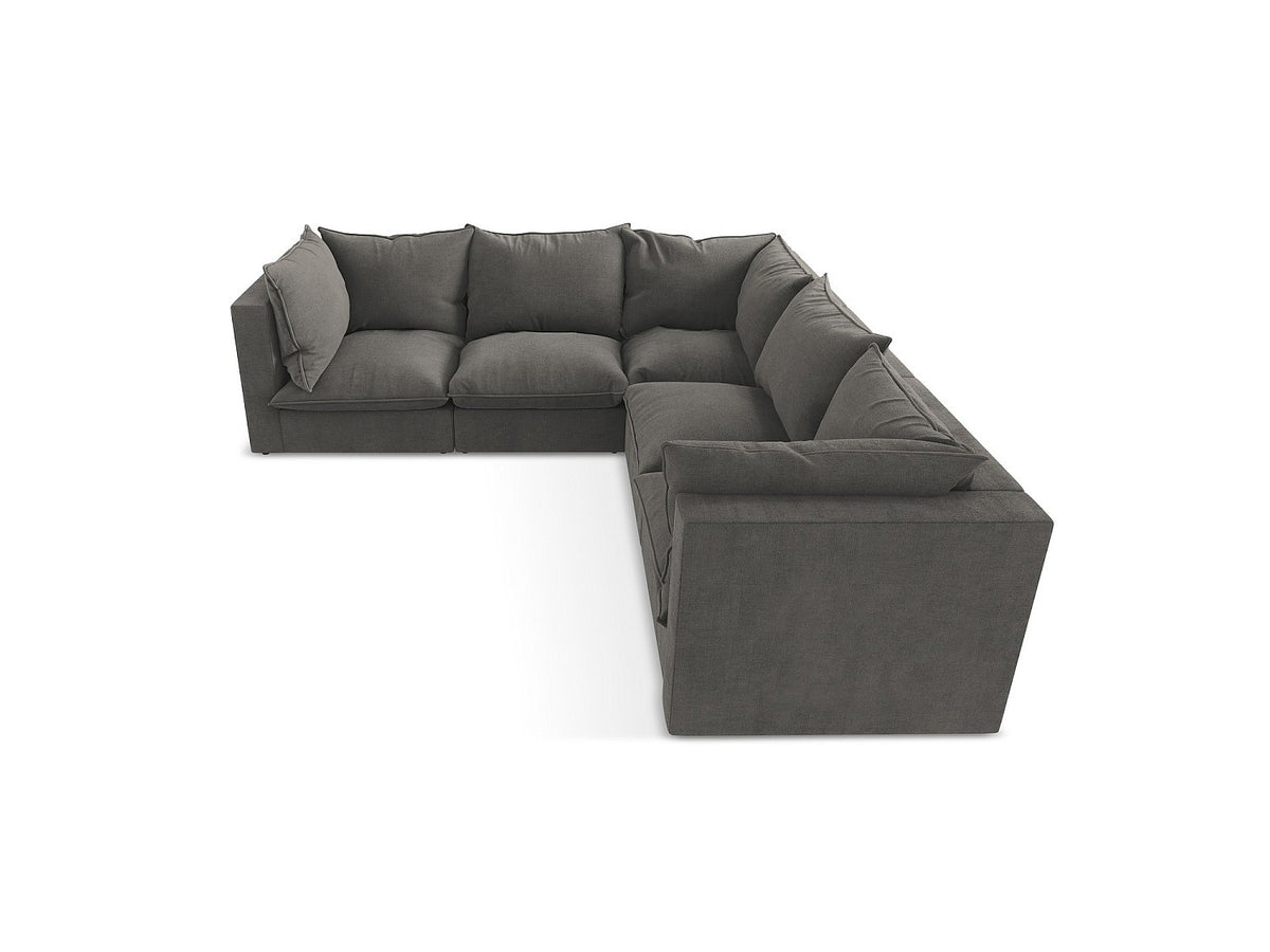Canapé modulable 4 places beige tissu - Ravenna