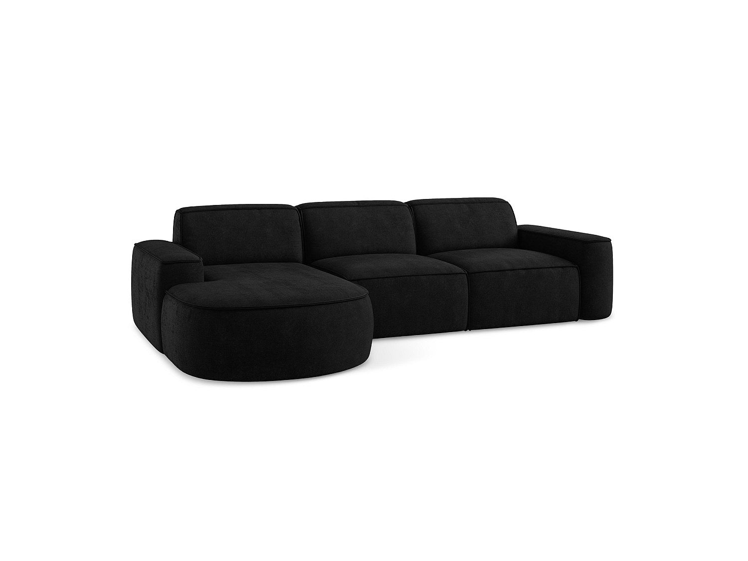 Canapé modulable 3 places noir tissu