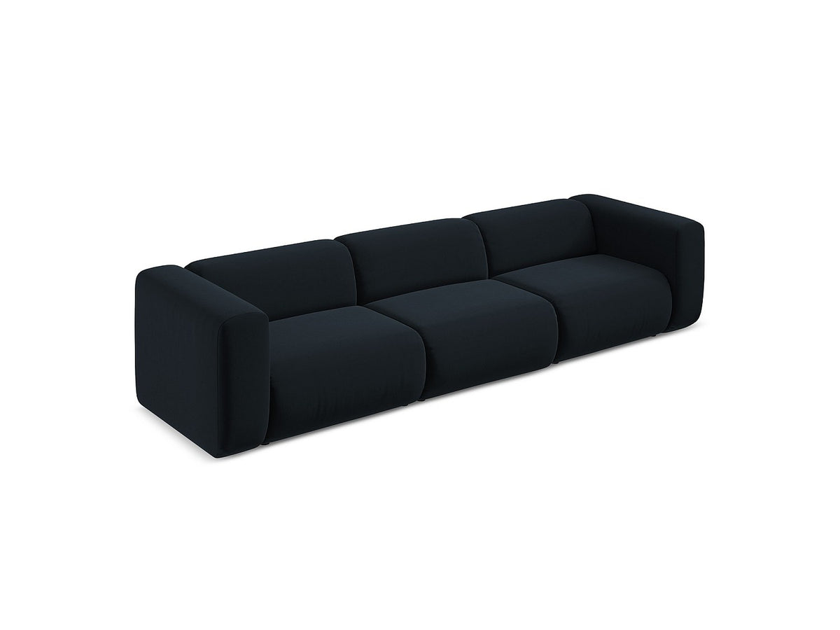 Canapé modulable 4 places bleu tissu