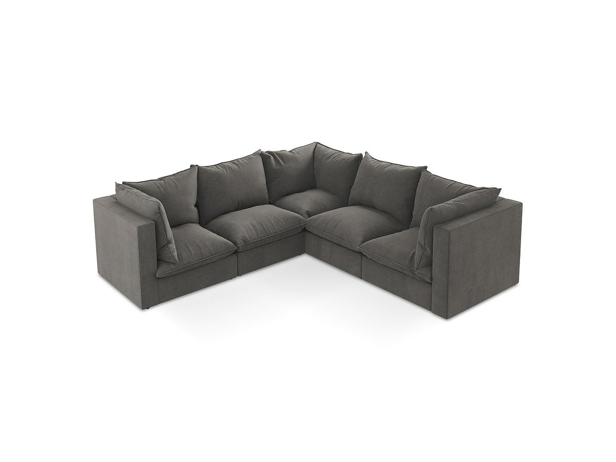 Canapé modulable 4 places beige tissu - Ravenna