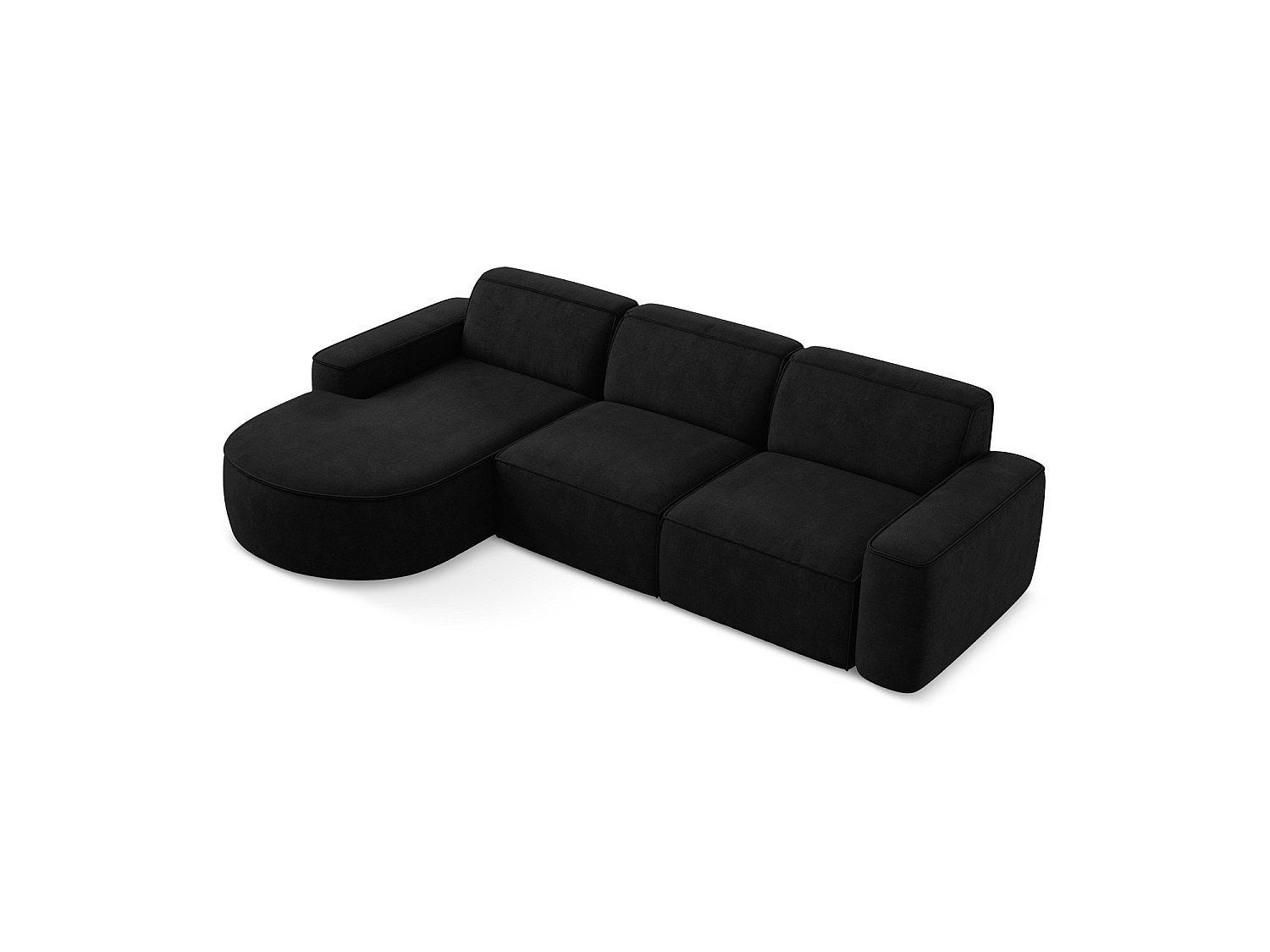 Canapé modulable 3 places noir tissu