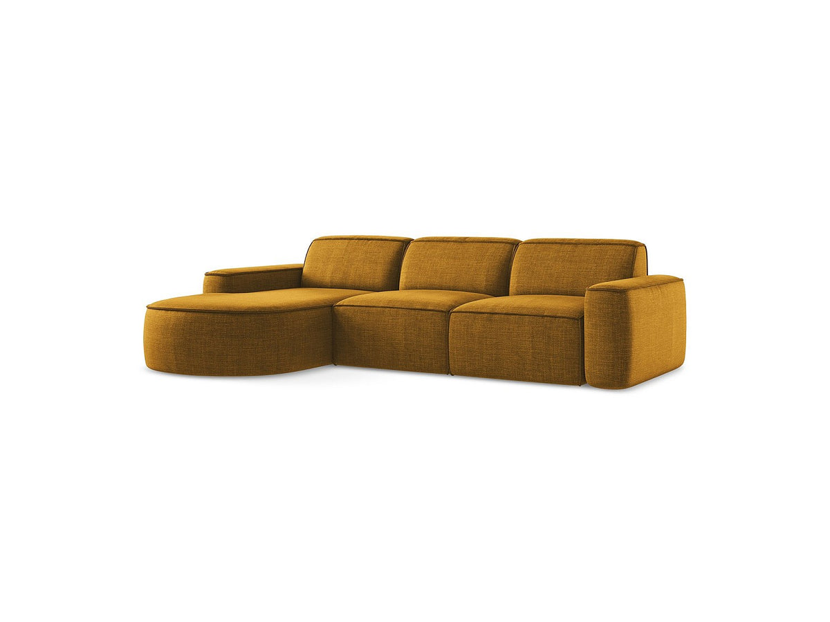 Canapé modulable 3 places jaune tissu