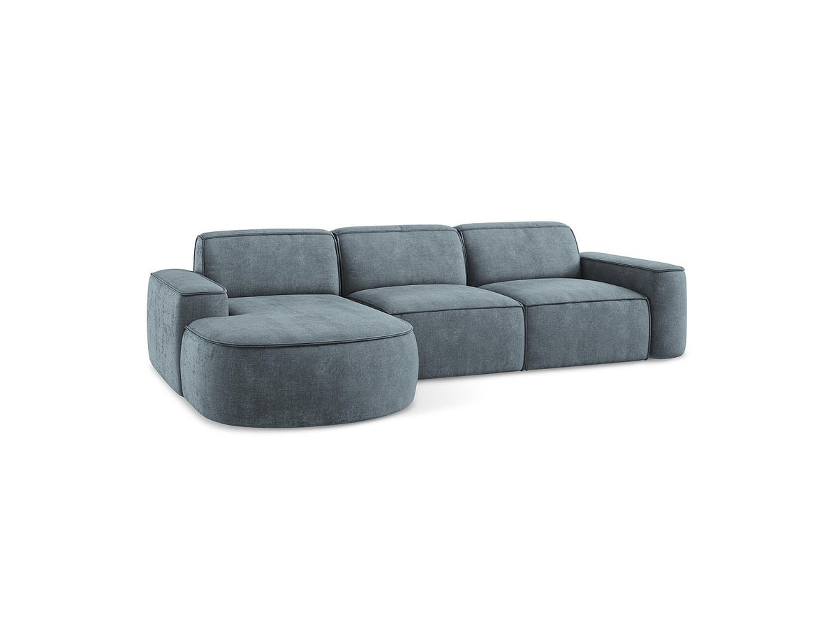 Canapé modulable 3 places bleu tissu