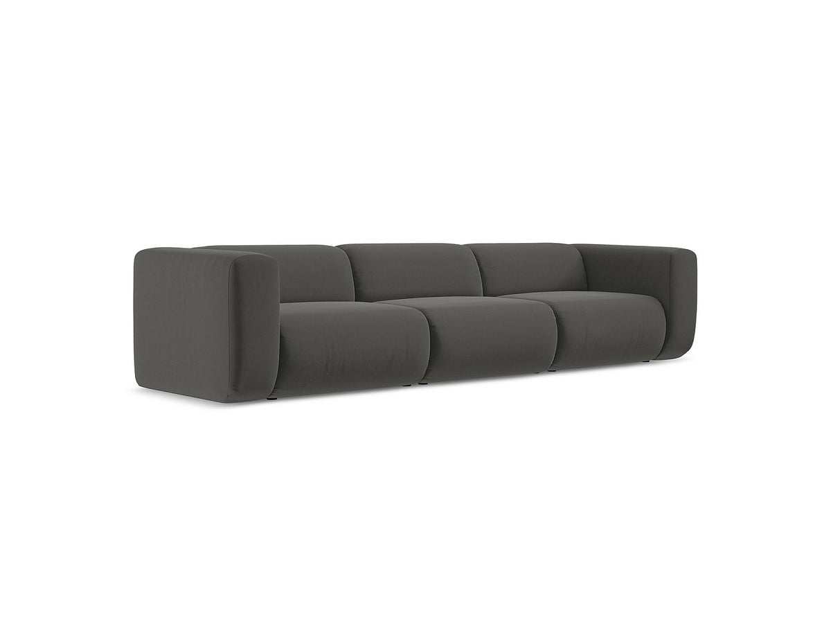 Canapé modulable 4 places gris tissu