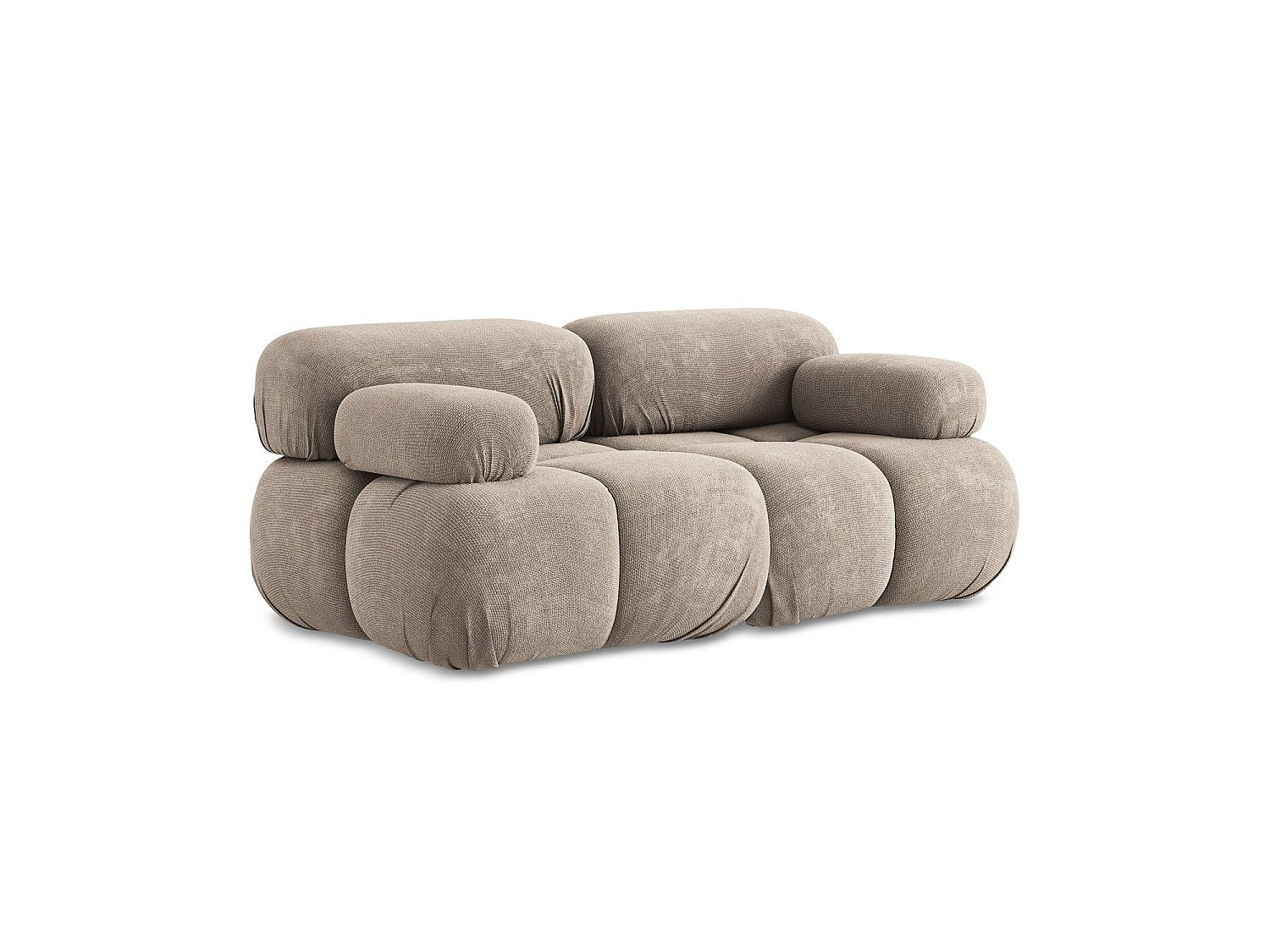 Canapé modulable 2 places beige tissu