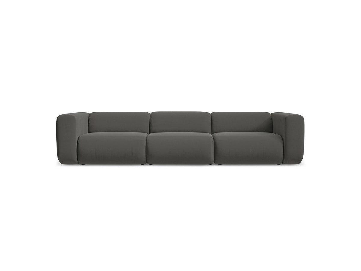 Canapé modulable 4 places gris tissu
