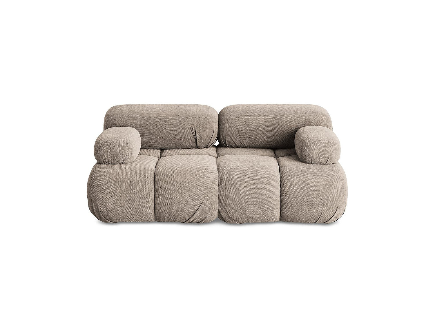 Canapé modulable 2 places beige tissu