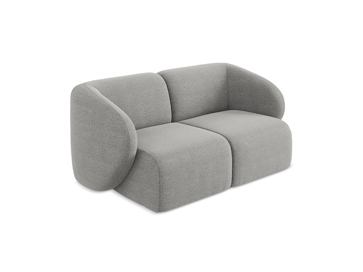 Canapé modulable 2 places gris tissu
