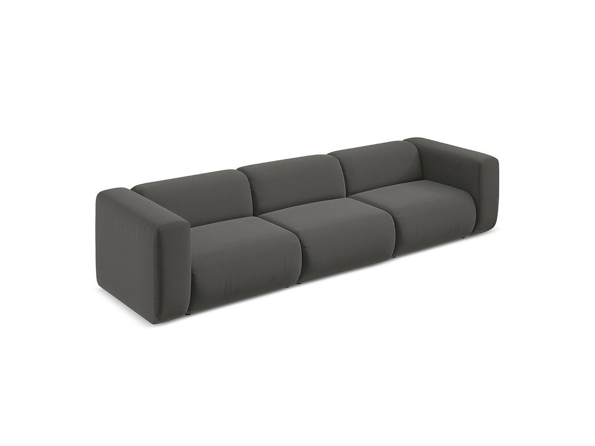 Canapé modulable 4 places gris tissu