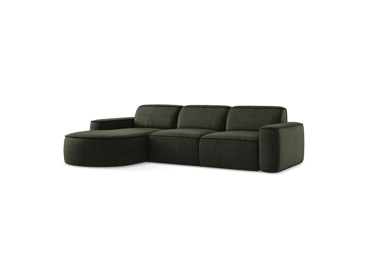 Canapé modulable 3 places vert tissu