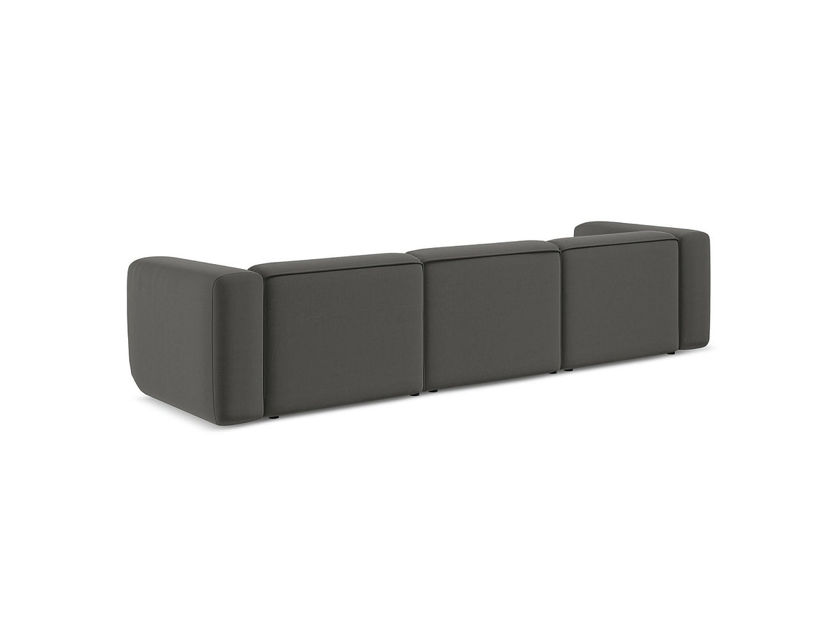 Canapé modulable 4 places gris tissu