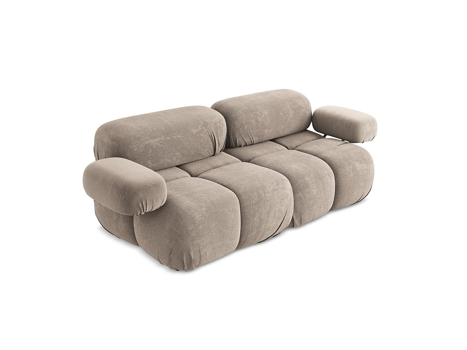 Canapé modulable 2 places beige tissu