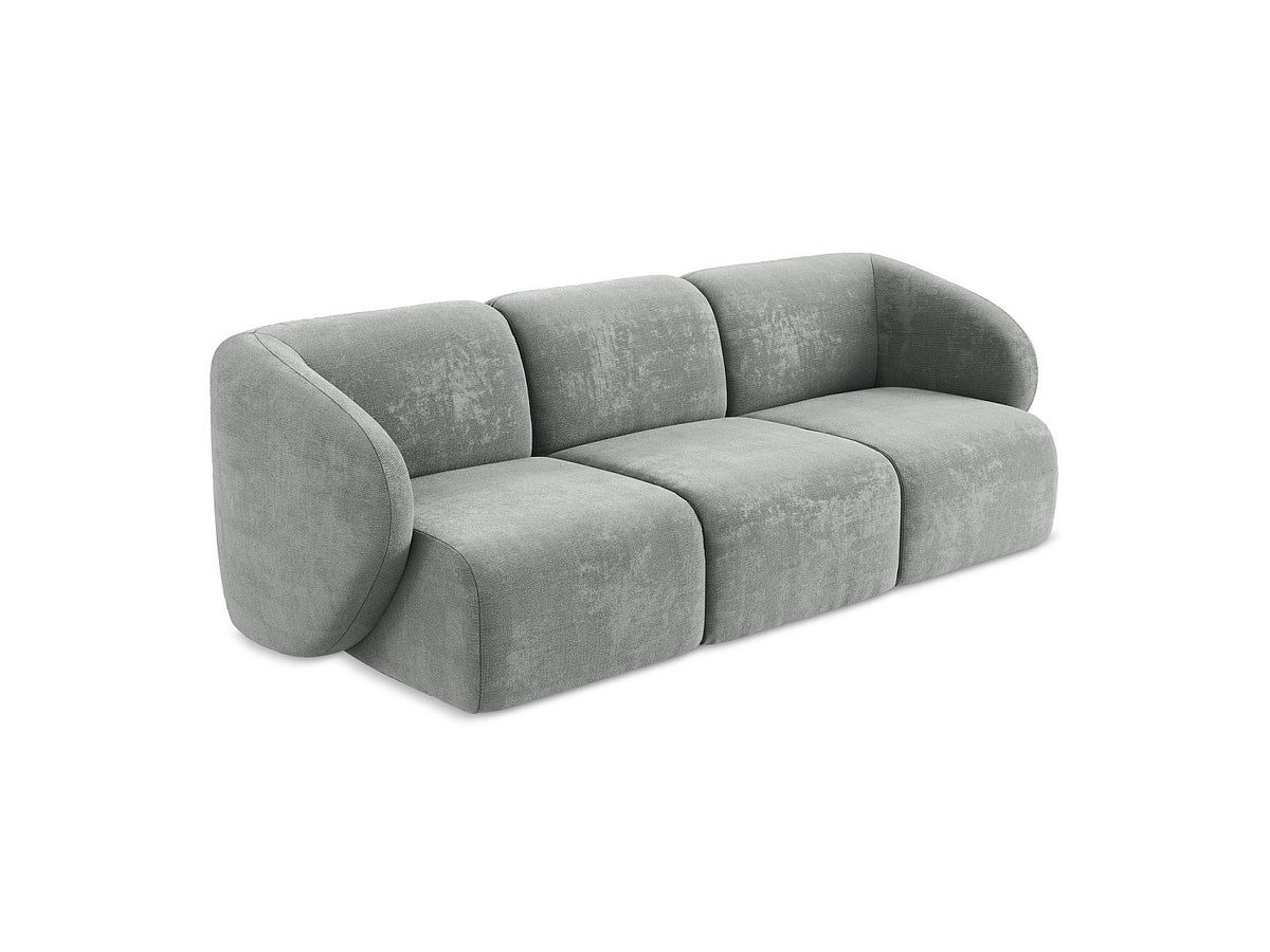 Canapé modulable 3 places gris tissu