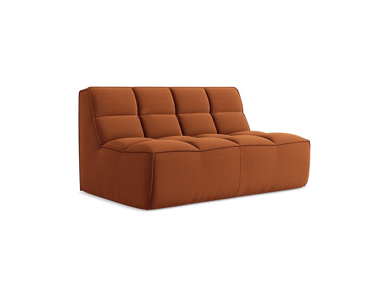 Canapé modulable 2 places orange tissu