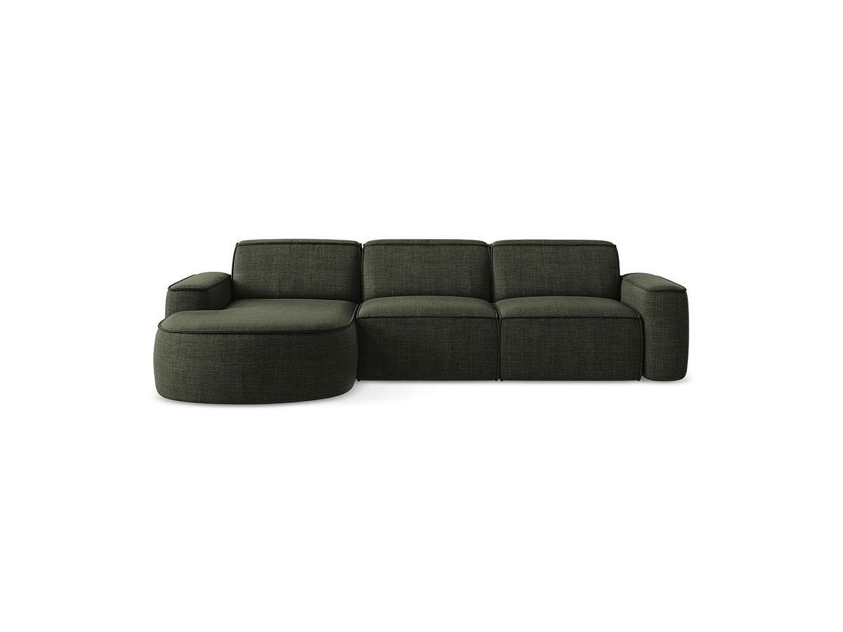 Canapé modulable 3 places vert tissu