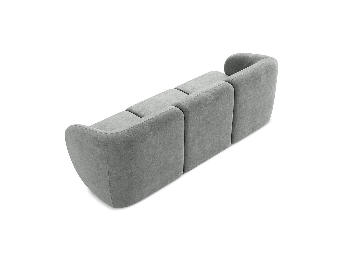 Canapé modulable 3 places gris tissu