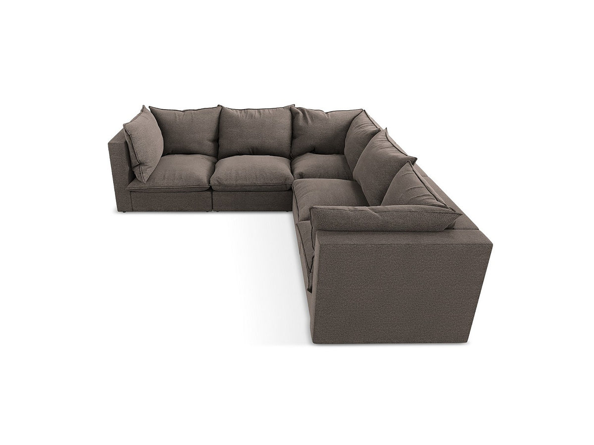 Canapé modulable 4 places marron tissu - Ravenna