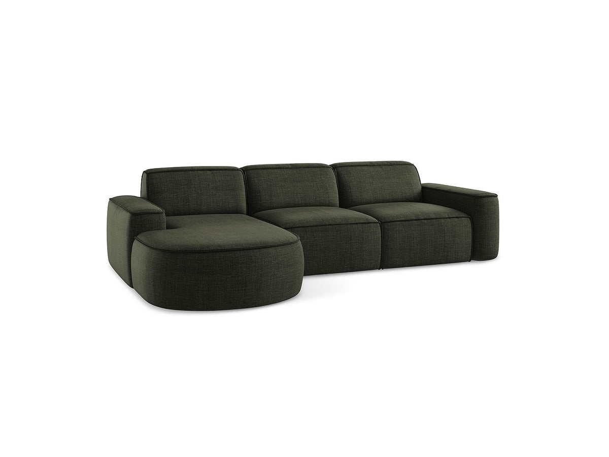 Canapé modulable 3 places vert tissu