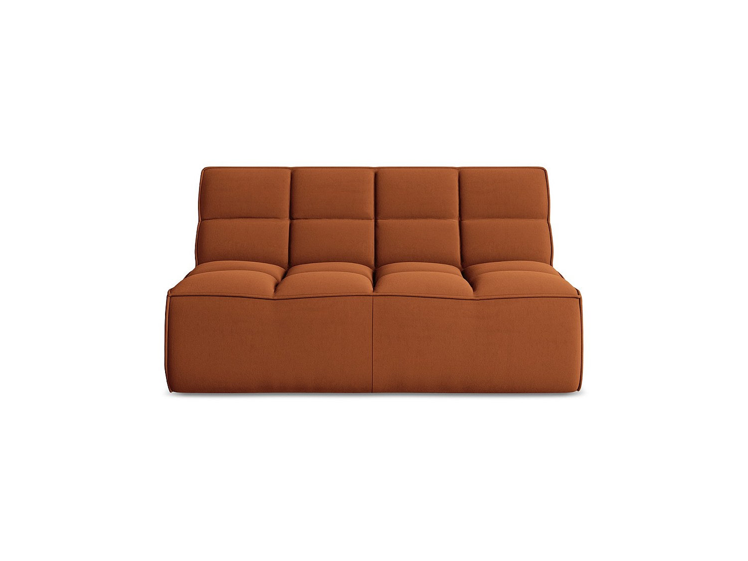 Canapé modulable 2 places orange tissu