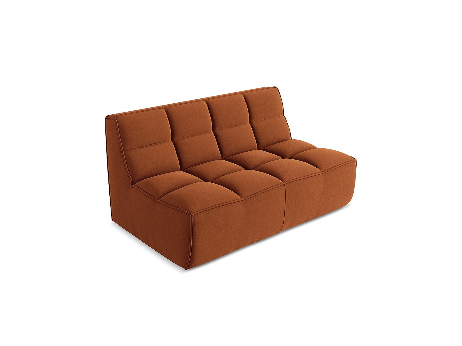 Canapé modulable 2 places orange tissu