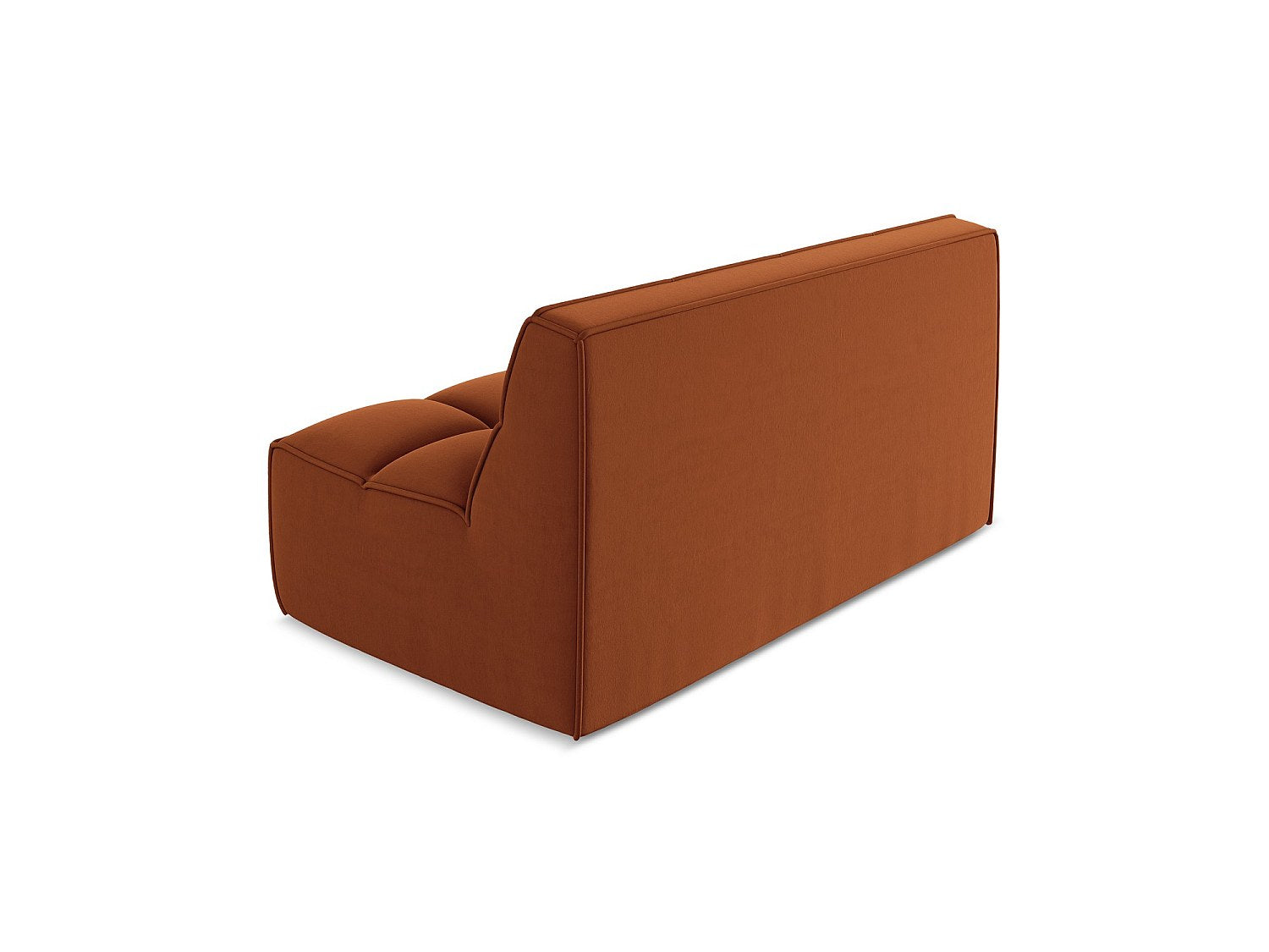 Canapé modulable 2 places orange tissu