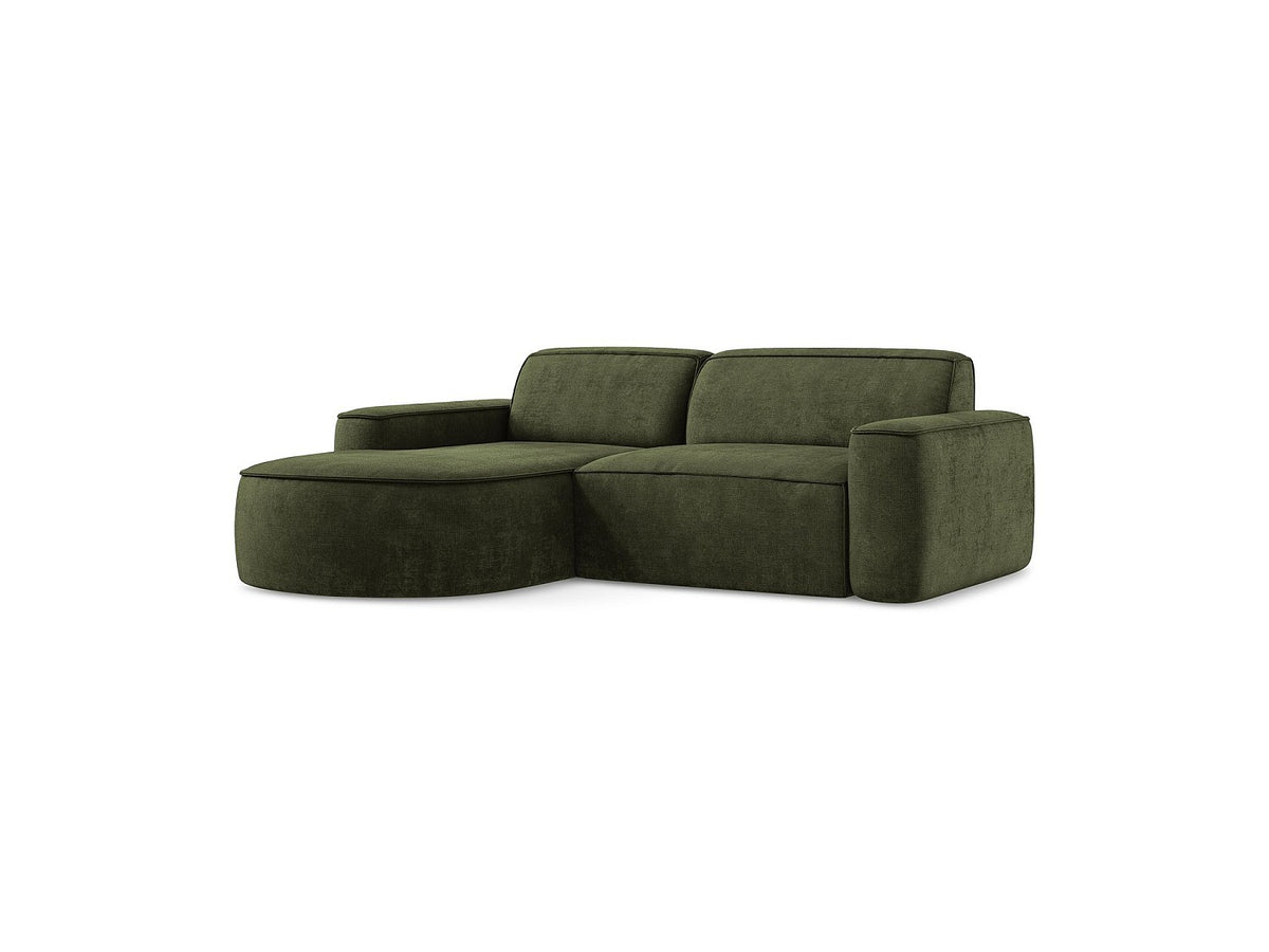 Canapé modulable 5 places vert tissu