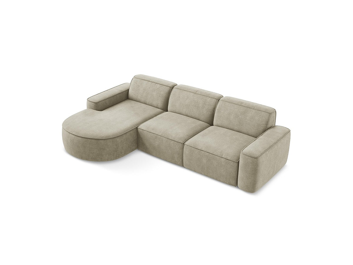 Canapé modulable 3 places beige tissu