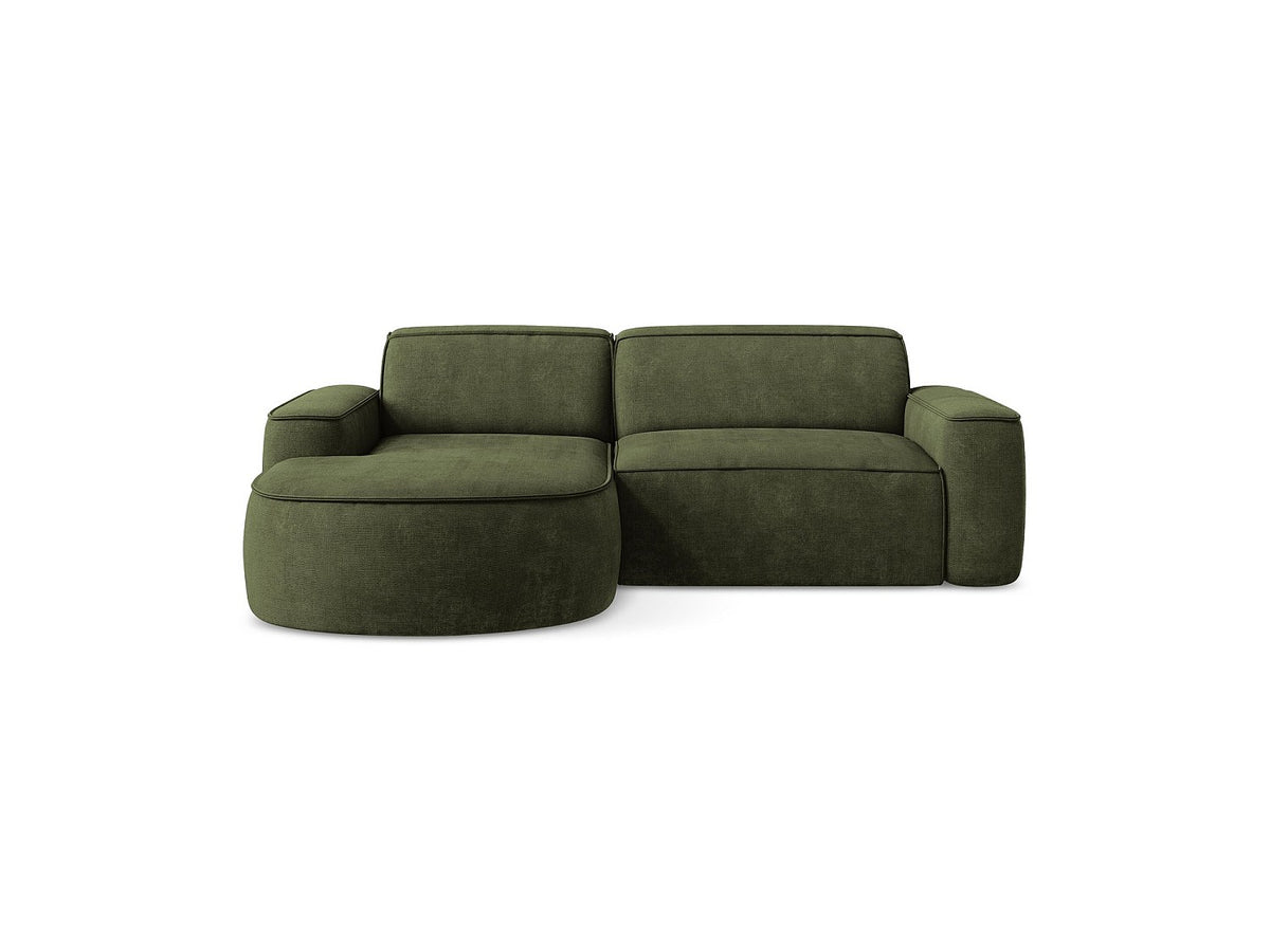 Canapé modulable 5 places vert tissu