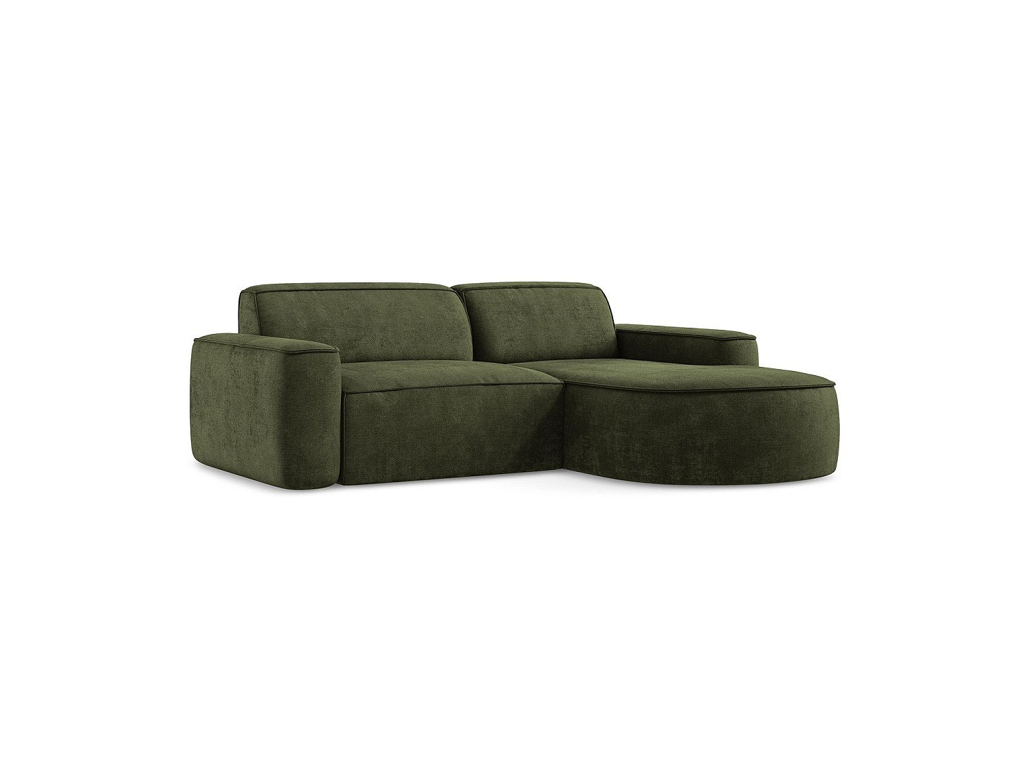 Canapé modulable 5 places vert tissu