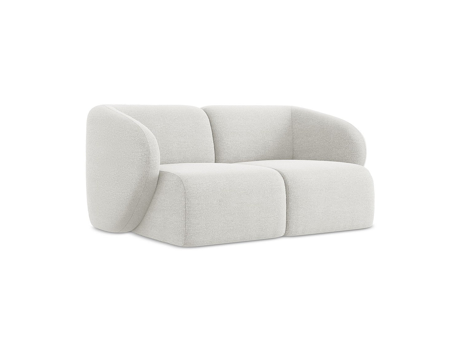 Canapé modulable 2 places blanc tissu