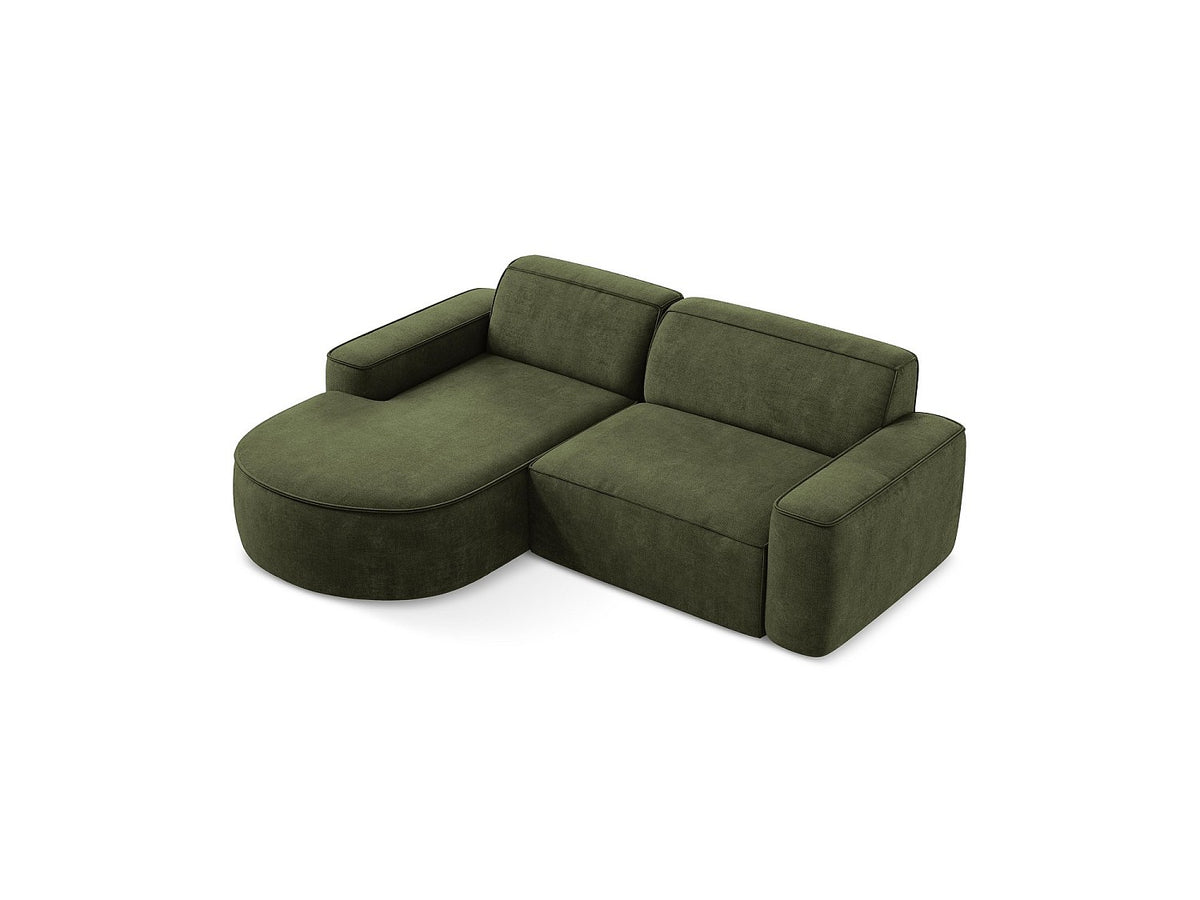 Canapé modulable 5 places vert tissu