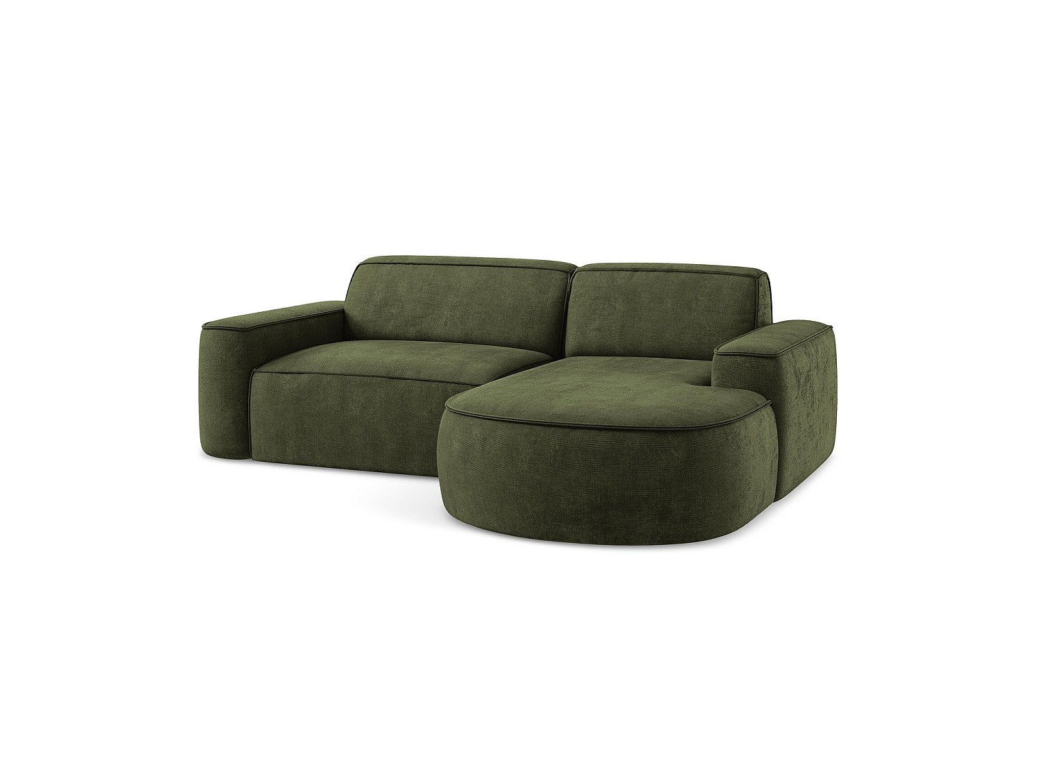 Canapé modulable 5 places vert tissu