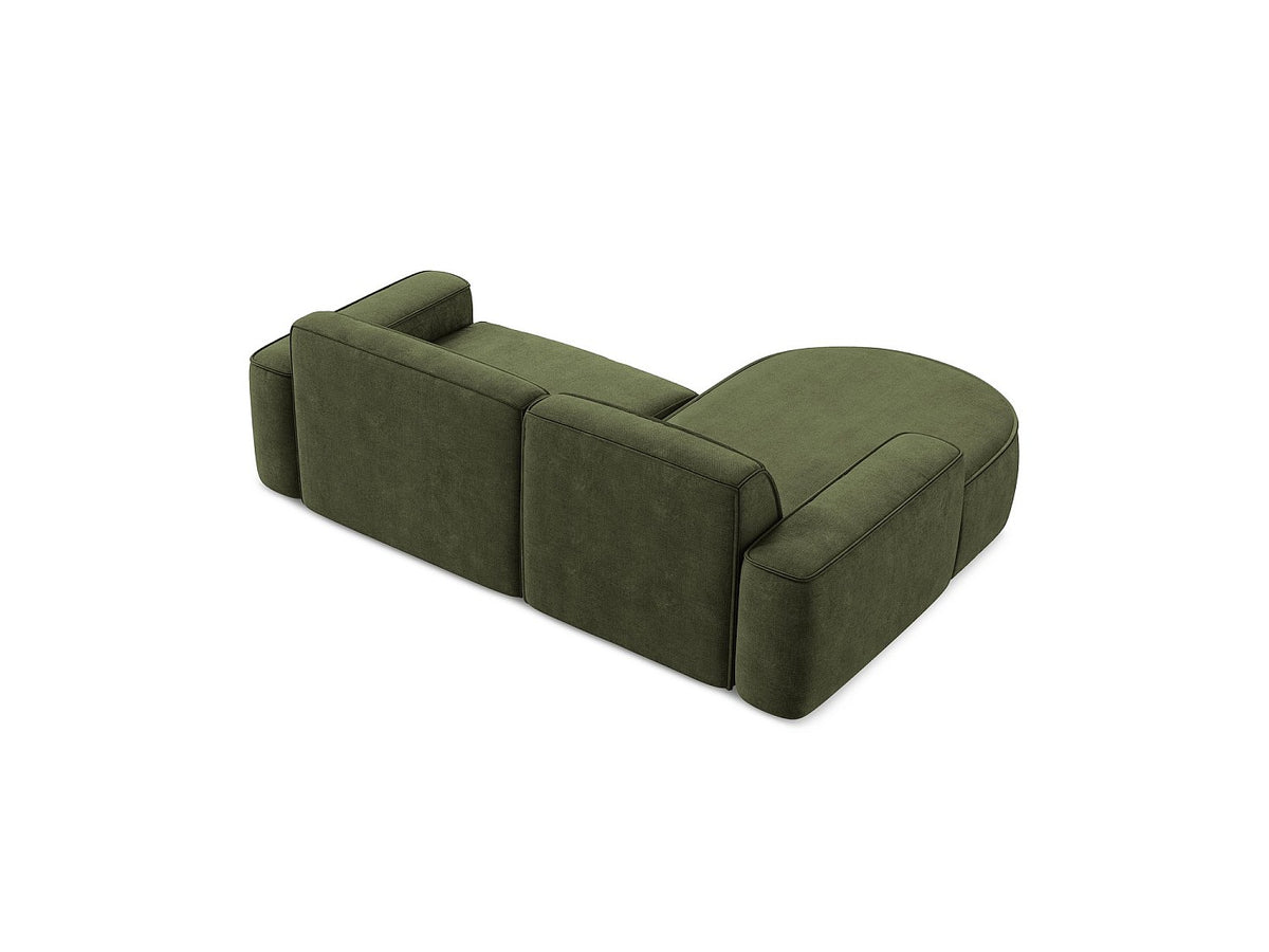 Canapé modulable 5 places vert tissu