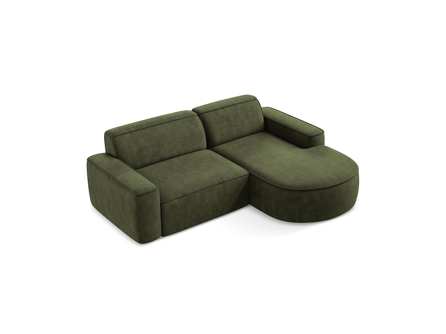 Canapé modulable 5 places vert tissu